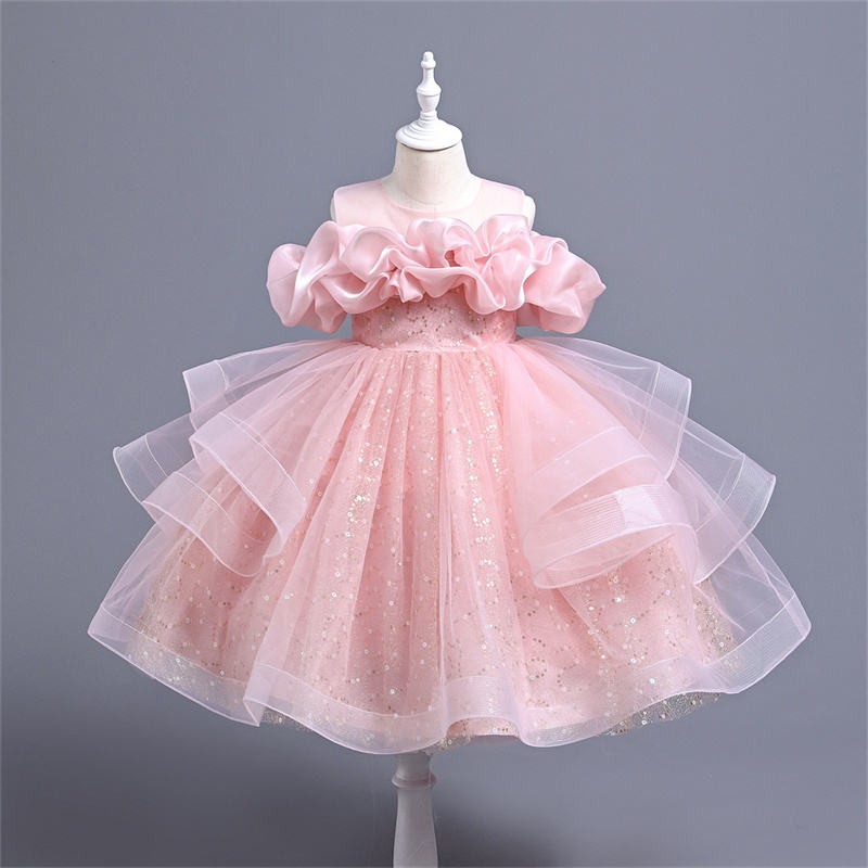 custom hot sale 2-12 children clothing princess party toddler kids baby elegant sleeveless tutu girls dresses